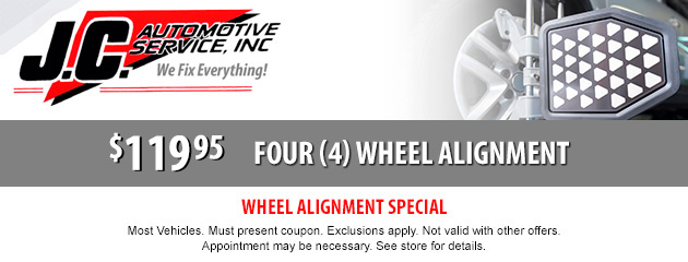 4 Wheel Alignment Special $99.95 